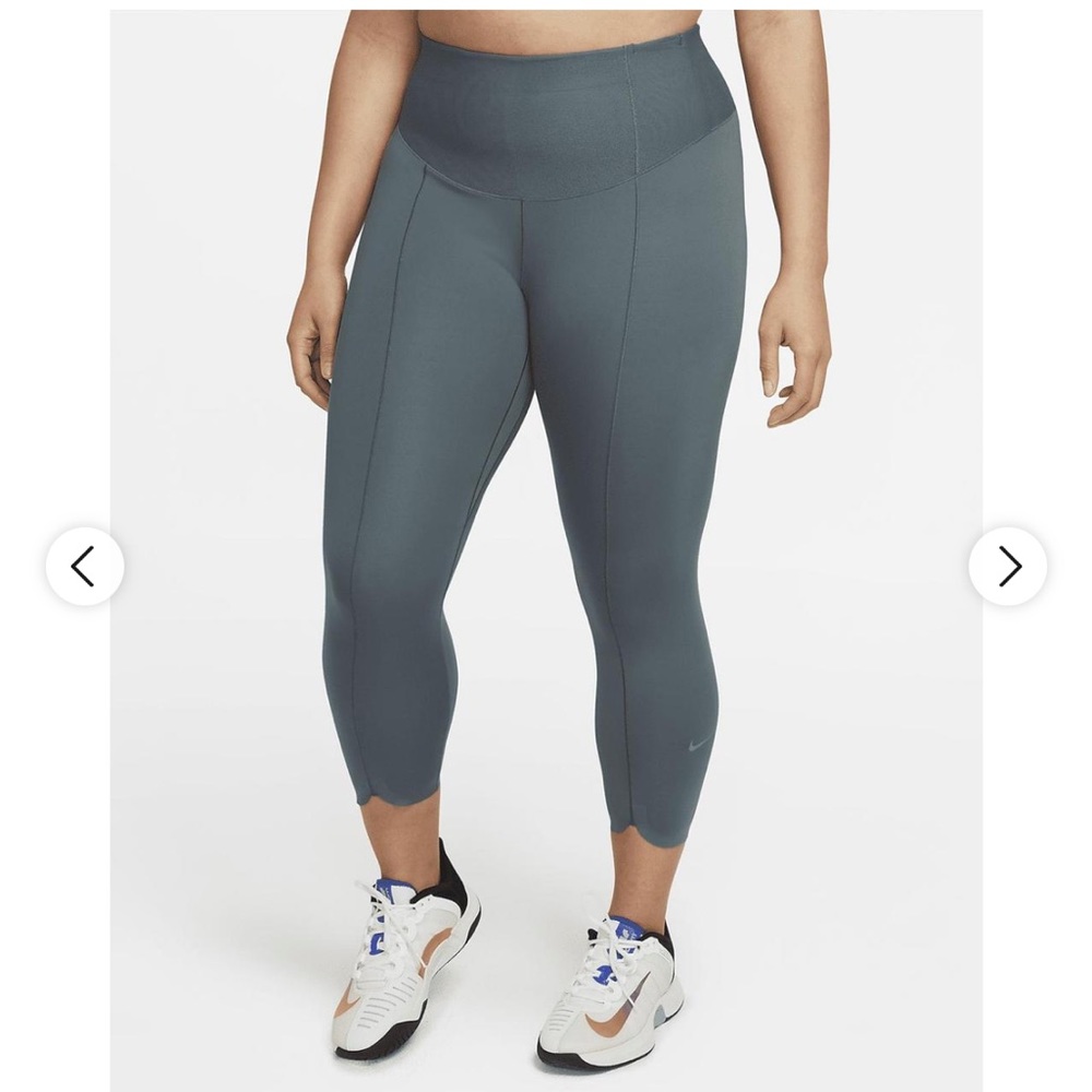 Nike NWT Dri Fit Hasta Aviator Gray Tight Fit Cropped One Luxe Leggings Size 1X